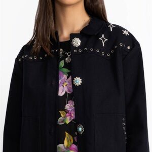 Jade by Johnny Was Black Tory Embroidered Utility Jacket